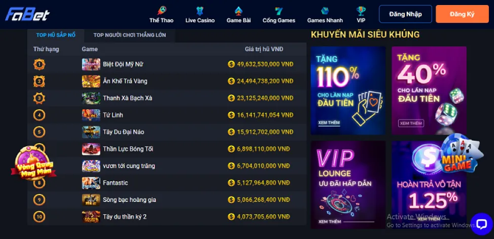 Tiền thưởng chào mừng 33win1